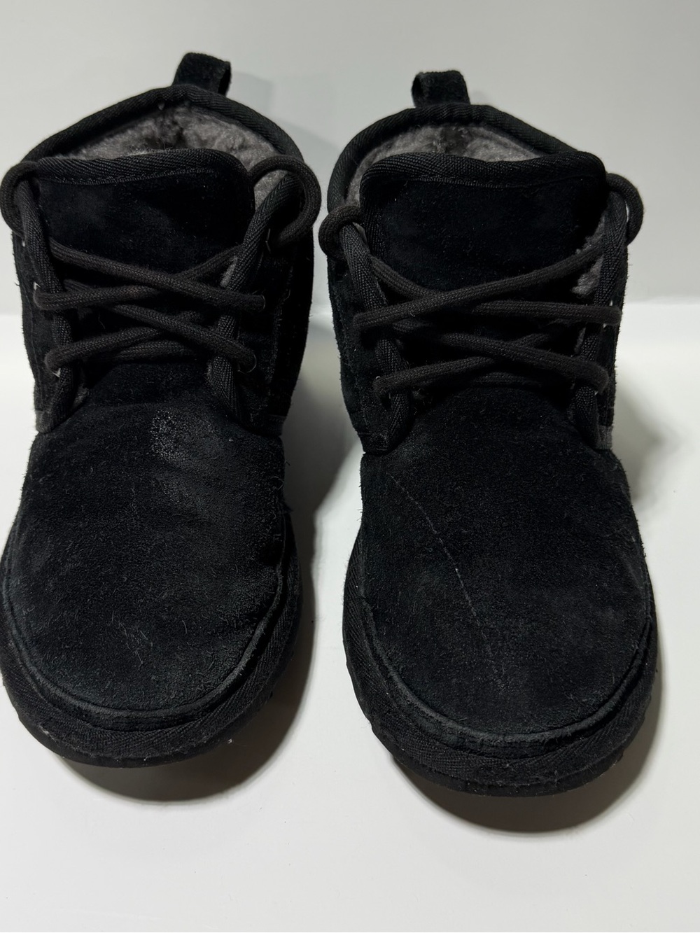 UGG Black Kids Suede Lace-Up Boots